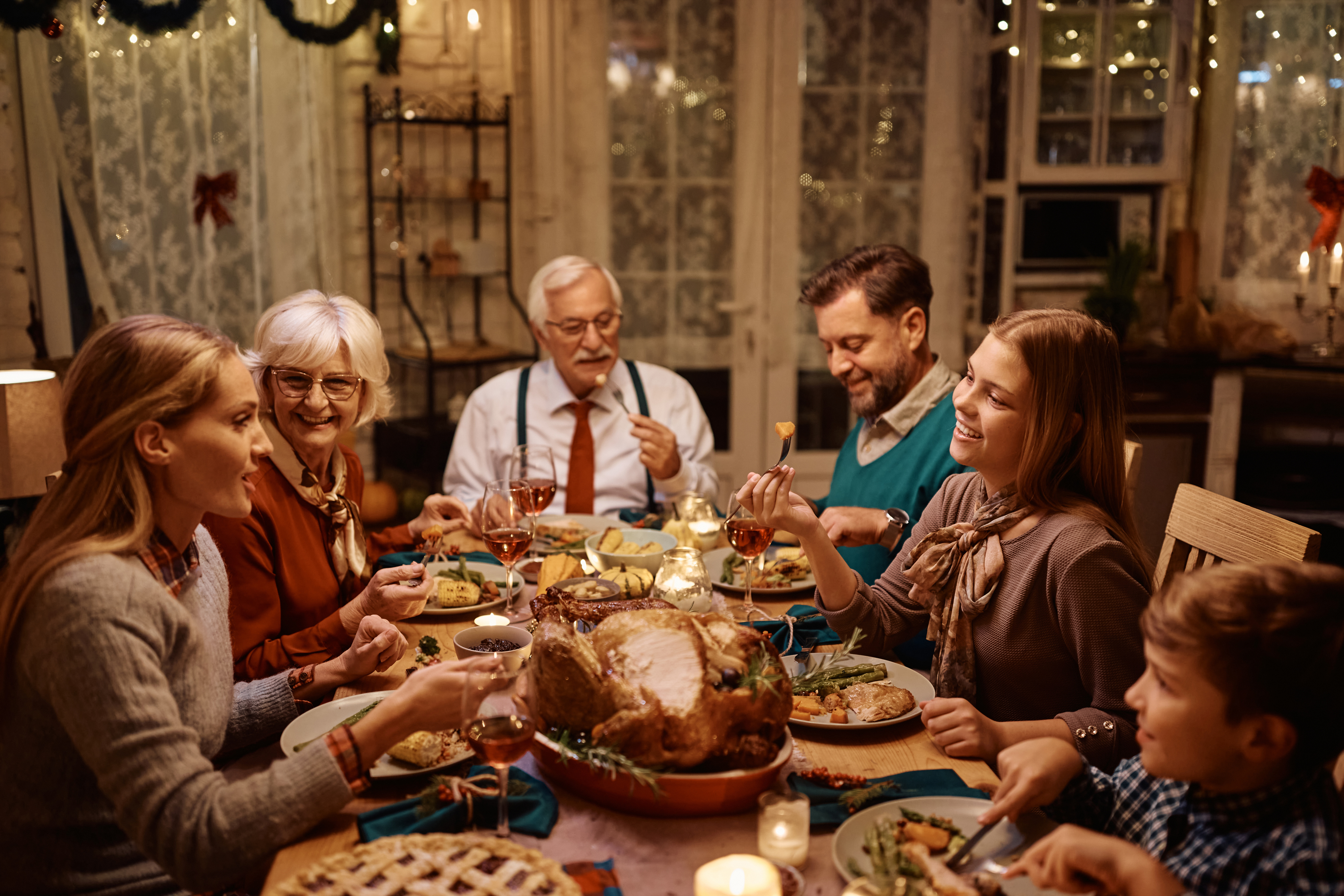 Family at dinner table